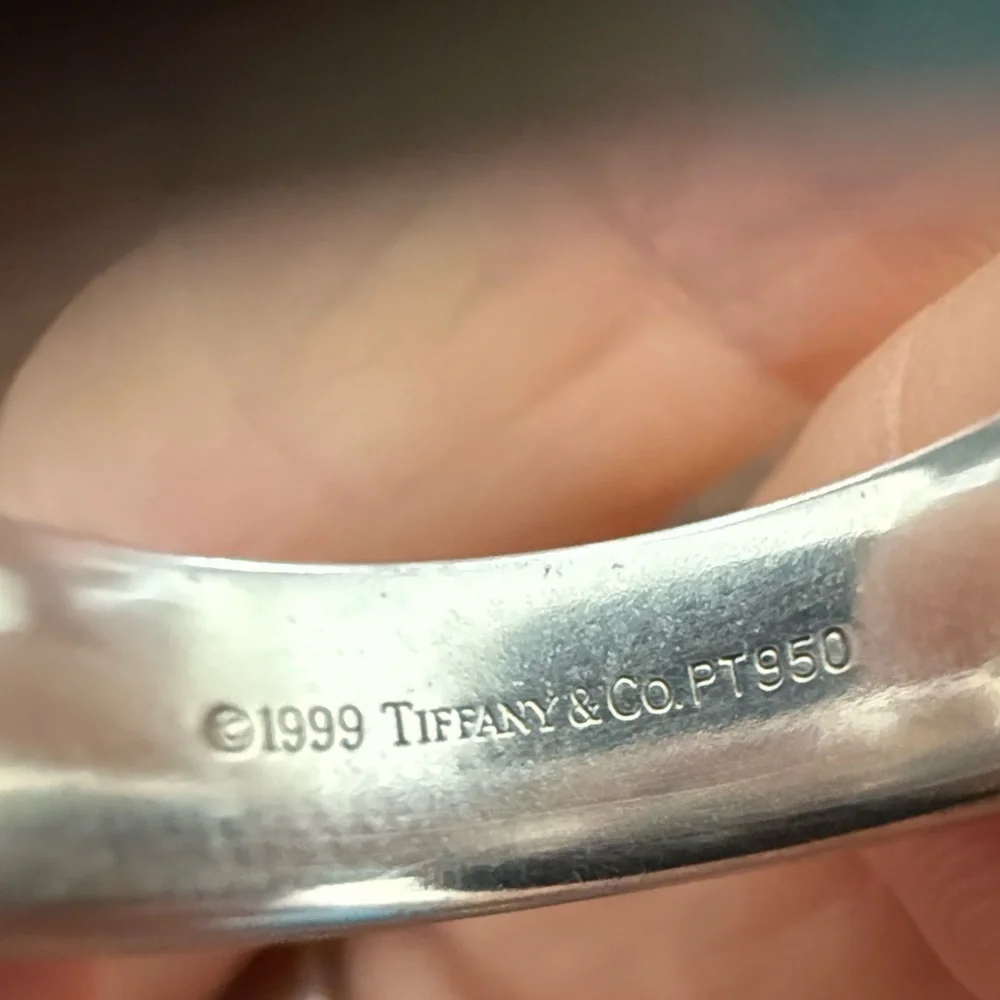 Tiffany & Co. Platinum Wedding Band 6.5mm Size 7 14g Original Box & Paperwork